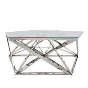 Sagebrook Home Metal Hexagon Coffee Table, Silver
