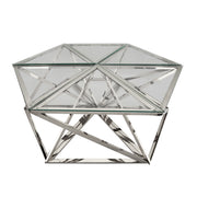 Sagebrook Home Metal Hexagon Coffee Table, Silver