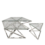 Sagebrook Home Metal Hexagon Coffee Table, Silver
