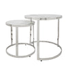 Sagebrook Home Set of 2 Metal Round Side Table, Silver