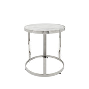 Sagebrook Home Set of 2 Metal Round Side Table, Silver