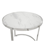 Sagebrook Home Set of 2 Metal Round Side Table, Silver