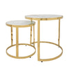 Sagebrook Home 15437-02 24" Metal Round Side Table, Gold, Set of 2 