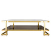 Sagebrook Home Metal/Marble Glass Coffee Table, Gold/White