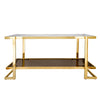 Sagebrook Home Metal/Marble Glass Console Table, Gold/White