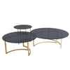 Sagebrook Home Set of 3 Metal Coffee And Side Tables, Gold/Smoke
