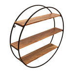 Sagebrook Home 15446 31.5" Round Wood/Metal Wall Shelf, Brown