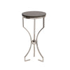 Sagebrook Home Metal/Marble, Hourglass Shaped  Legs Table, Silver