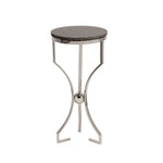 Sagebrook Home Metal/Marble, Hourglass Shaped  Legs Table, Silver