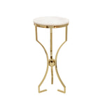 Sagebrook Home Metal/Marble, Hourglass Shaped  Legs Table, Gold