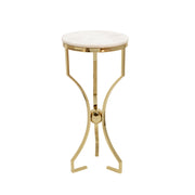 Sagebrook Home Metal/Marble, Hourglass Shaped  Legs Table, Gold