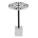 Sagebrook Home Metal/Marble Side Table W/ Resin Top, White