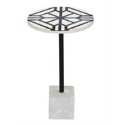 Sagebrook Home Metal/Marble Side Table W/ Resin Top, White
