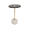 Sagebrook Home Metal/Marble Side Table W/ Resin Top, Black
