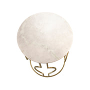 Sagebrook Home Set of 2 Metal/Marble Round Tables, Gold