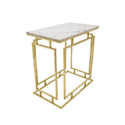 Sagebrook Home Set of 3 Metal/Marble Side Tables, Gold