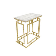 Sagebrook Home Set of 3 Metal/Marble Side Tables, Gold