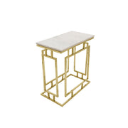 Sagebrook Home Set of 3 Metal/Marble Side Tables, Gold
