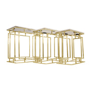 Sagebrook Home Set of 3 Metal/Marble Side Tables, Gold