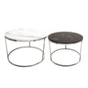 Sagebrook Home 15471-01 Metal/Marble Coffee Table, Silver, Set of 2