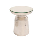 Sagebrook Home Metal, Side Table W/ Mirror Top, Silver