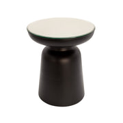 Sagebrook Home Metal, Side Table W/ Mirror Top, Black
