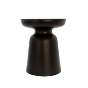 Sagebrook Home Metal, Side Table W/ Mirror Top, Black