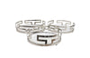 Sagebrook Home Set of 3 Metal/Marble Tray, Silver