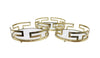 Sagebrook Home Set of 3 Metal/Marble Tray, Gold