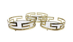 Sagebrook Home Set of 3 Metal/Marble Tray, Gold