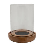 Sagebrook Home 15488-01 12" Wood/Glass Hurricane, Brown