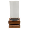 Sagebrook Home Wood/Glass 15" Hurricane, Brown