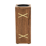 Sagebrook Home 15489-01 10" Wood Pillar Holder, Brown