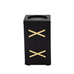 Sagebrook Home 15490-02 7" Wood Pillar Holder, Black