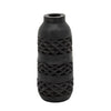 Sagebrook Home Wood 12" Stained Vase, Black