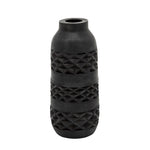 Sagebrook Home Wood 12" Stained Vase, Black