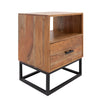 Sagebrook Home 24`` Wood/Metal Side Table W/ Drawer, Brown
