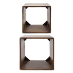 Sagebrook Home Set of 2 14/16`` Wood Cube Side Table, Brown
