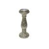 Sagebrook Home 12" Silver Crackled Candle Holder
