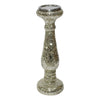 Sagebrook Home 15" Silver Crackled Candle Holder