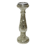 Sagebrook Home 15" Silver Crackled Candle Holder