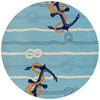 Couristan Outdoor Escape Anchorbend 7'10" X 7"10" Round Indoor/Outdoor  Transitional Rug