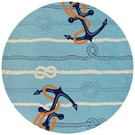 Couristan Outdoor Escape Anchorbend 7'10" X 7"10" Round Indoor/Outdoor  Transitional Rug