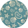 Couristan Outdoor Escape Cardita Shells 7'10" X 7"10" Round Indoor/Outdoor  Transitional Rug