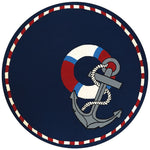 Couristan Outdoor Escape Anchors Away 7'10" X 7"10" Round Indoor/Outdoor  Transitional Rug