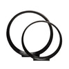 Sagebrook Home 15513 12"/14" Aluminum Ring, Black, Set of 2