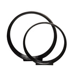 Sagebrook Home 15513 12"/14" Aluminum Ring, Black, Set of 2