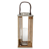 Sagebrook Home 16" Wooden Hurricane Holder, Natural