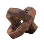 Sagebrook Home 12" Wooden Orb, Brown