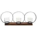Sagebrook Home 28" 3-Candle Holders, Brown